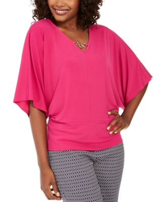 macys pink tops