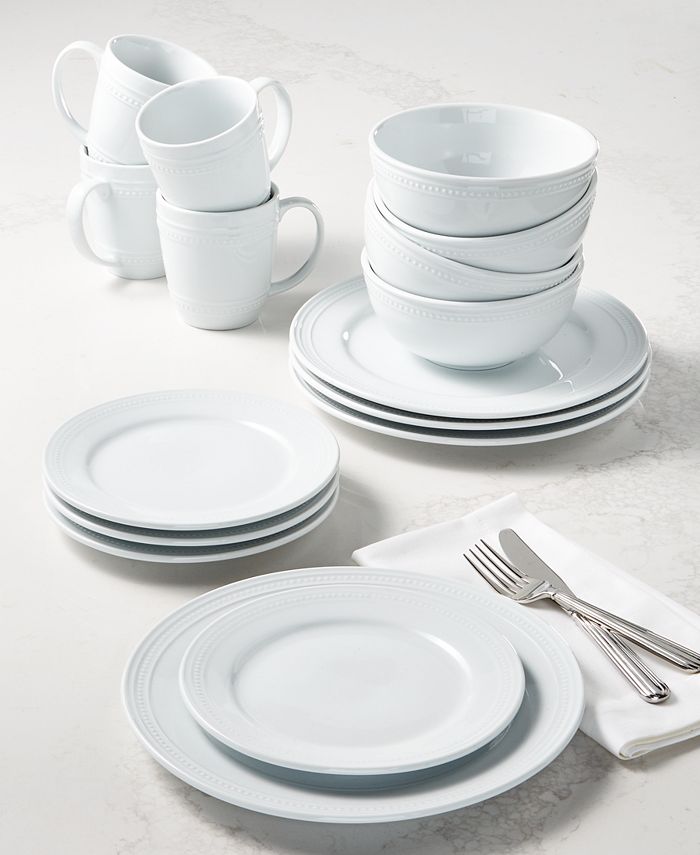 Martha Stewart Collection Martha Stewart Textured Whiteware 16Pc. Dinnerware Set, Service for 4