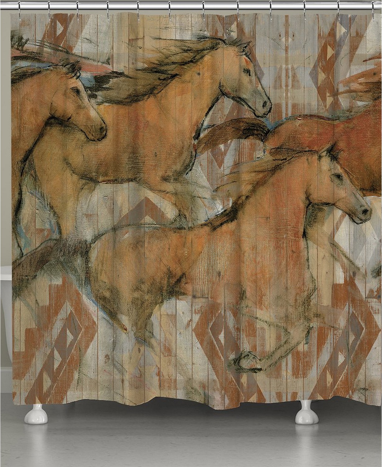 Southwestern Horses Shower Curtain