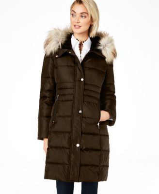 calvin klein puffer jacket with fur hood