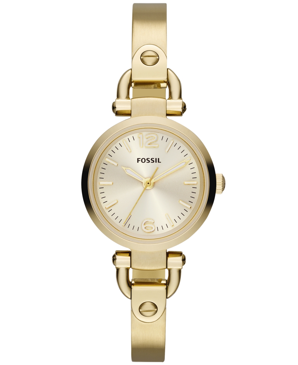 Fossil Womens Georgia Mini Gold Tone Stainless Steel Bangle Bracelet Watch 26mm ES3270   Watches   Jewelry & Watches