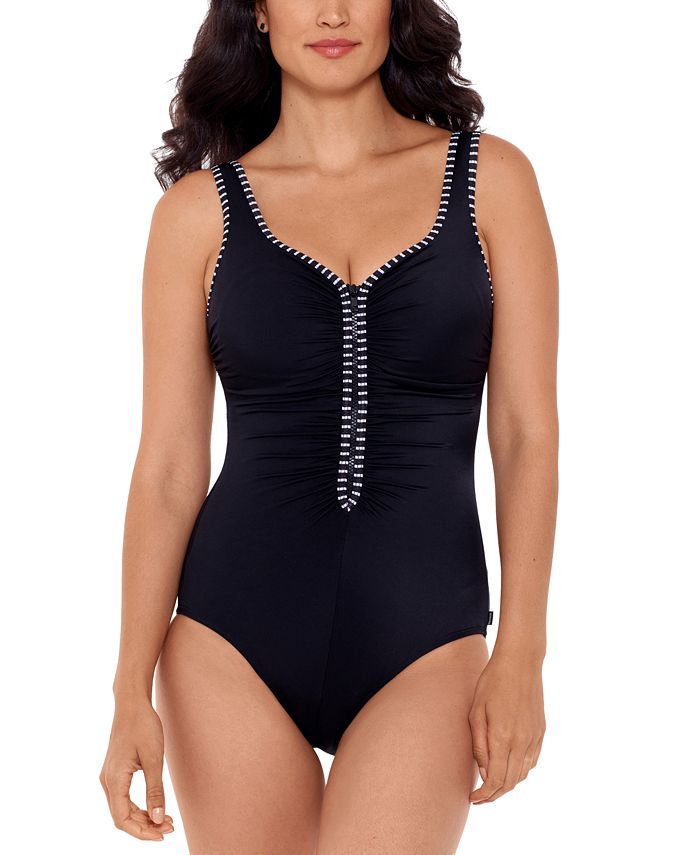 Reebok Our Zips Are Sealed Zipper One Piece Swimsuit Reviews Swimsuits Cover Ups Women Macy S