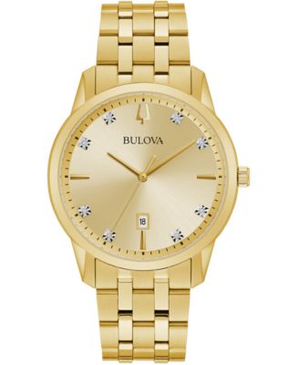 bulova gold tone men's watch