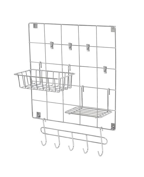 Honey Can Do 8 Piece Chrome Wire Wall Grid With Storage Accessories Reviews Cleaning Organization Home Macy S