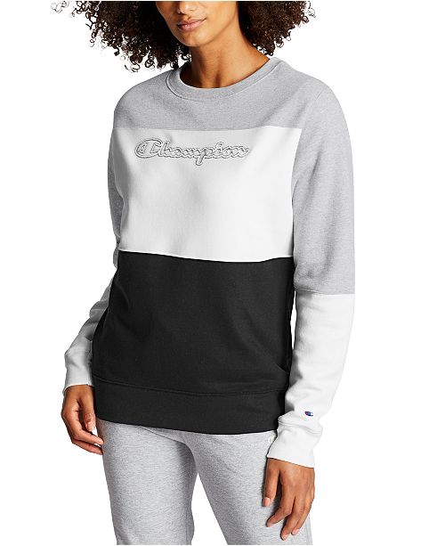 Champion Women's Powerblend Colorblocked Sweatshirt & Reviews - Women -  Macy's