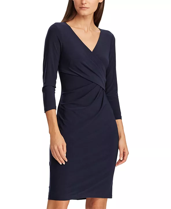 Ralph Lauren women's professional work dress with v-neck and knee length