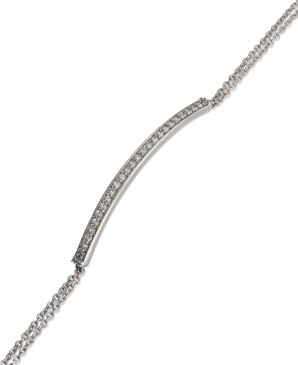 Sterling Silver Bracelet, White Sapphire Bar Bracelet (7/8 ct. t.w.)   Bracelets   Jewelry & Watches