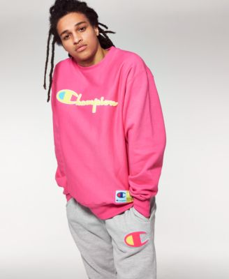 pink hoodie mens champion