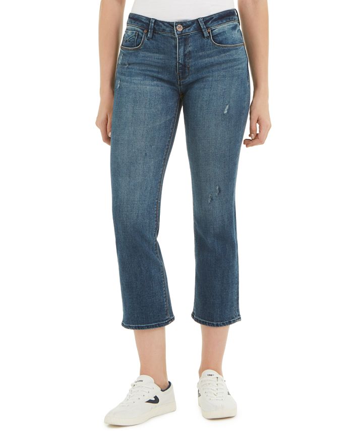 cropped kick flare jeans