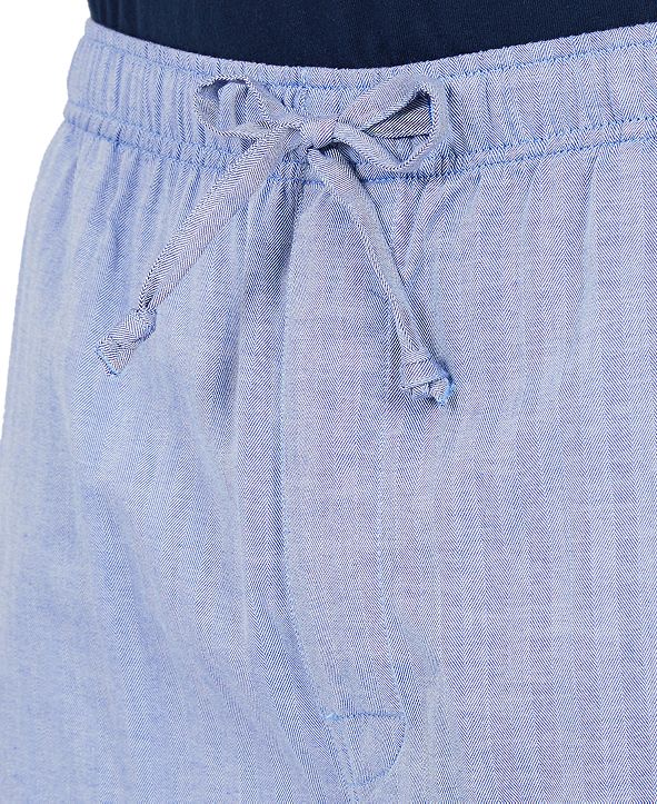 Nautica Men's Sleepwear, Blue Herringbone Short & Reviews - Pajamas ...