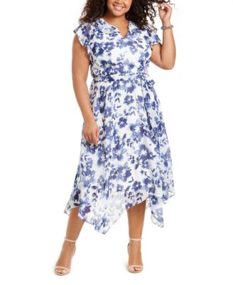 plus size chiffon midi dress