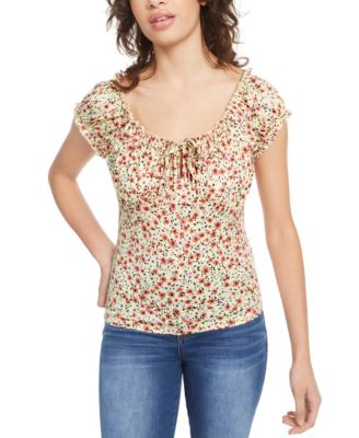 puff sleeve peasant top