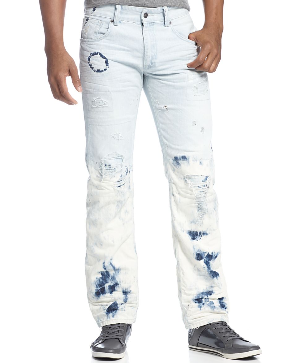 Rocawear Jeans, Havoc Rip and Repair Straight Leg Jeans   Jeans   Men