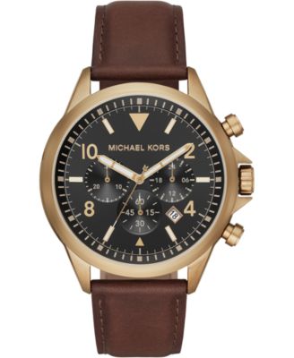 michael kors watch men's leather band
