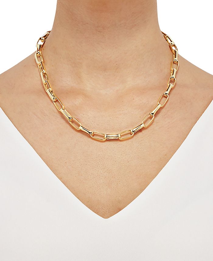 Macy's Paperclip Link 19" Chain Necklace in 18k GoldPlated Sterling Silver & Reviews