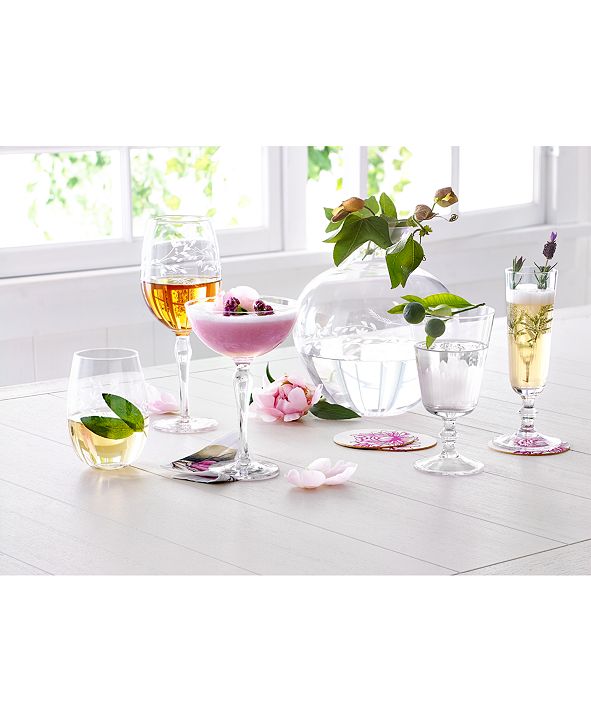 Hotel Collection Etched Floral Coupe Glasses, Set of 4, Created for