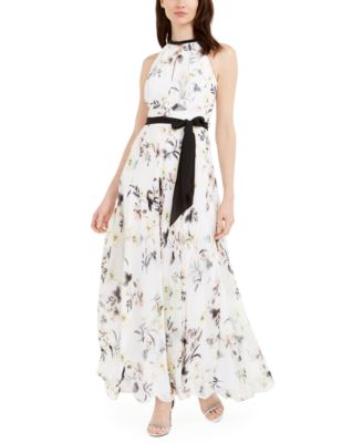 Calvin klein hot sale floral chiffon dress