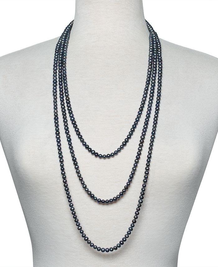 Macy's black pearl necklace clearance