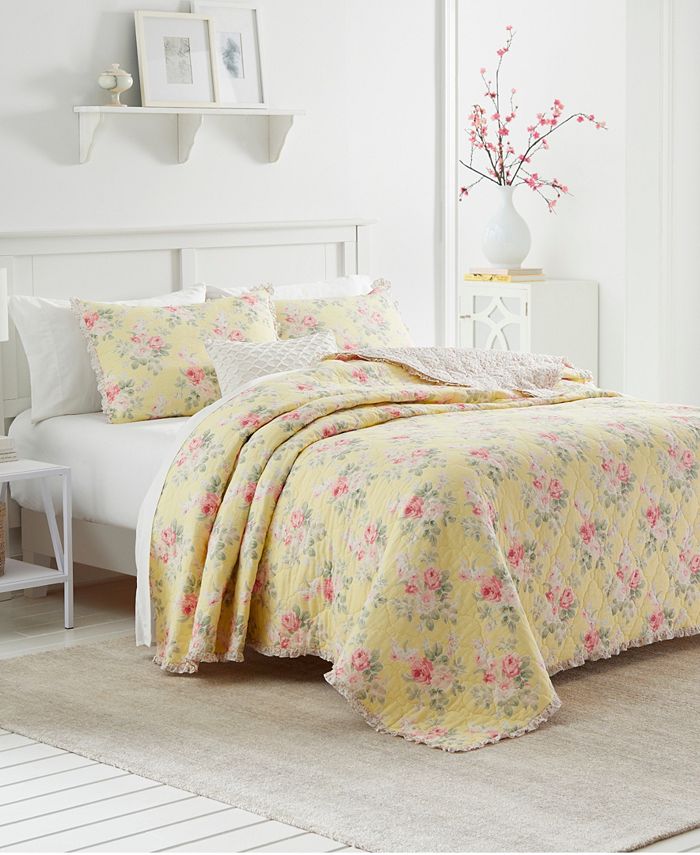 Laura Ashley Melany Ruffled King Quilt Reviews Quilts Bedspreads Bed Bath Macy S Laura ashley pillowcases and bedding are available in a range of styles, from quirky floral to effortless simple stripes. melany ruffled king quilt