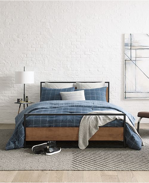 Kenneth Cole Holden Grid Full Queen Comforter Set Reviews Comforters Fashion Bed Bath Macy S