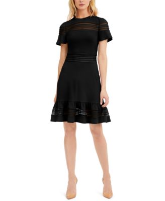 michael kors mesh fit and flare dress