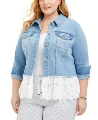 macys plus size jean jacket