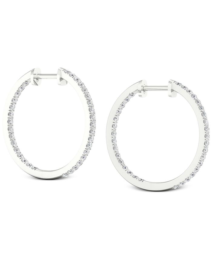 Forever Grown Diamonds LabCreated Diamond Small In & Out Hoop Earrings