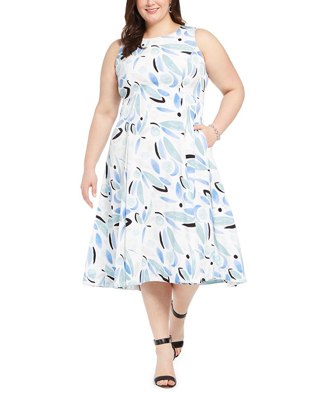 Alfani Plus Size Flared Midi Dress, Created for Macy's & Reviews