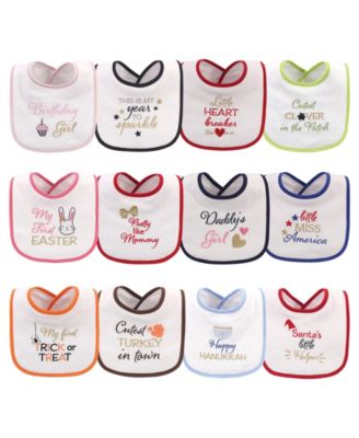 hudson baby 12 holiday bibs