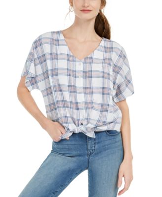 macy's tie front top