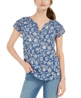 macys ruffle top