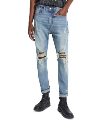 mens cropped tapered jeans