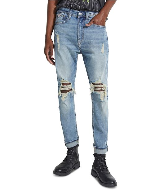 Guess Men S Slim Fit Tapered Cropped Jeans Reviews Jeans Men Macy S