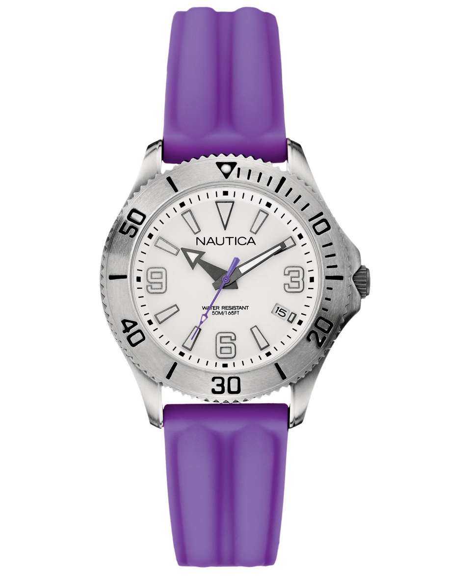 Nautica Watch, Womens Purple Silicone Strap 36mm N11527M