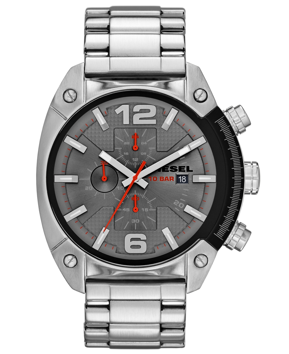 Diesel Watch, Mens Chronograph Stainless Steel Bracelet 49mm DZ4298   Watches   Jewelry & Watches
