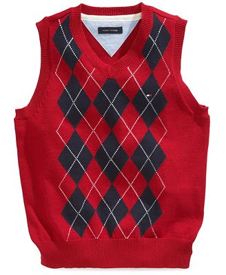 Tommy Hilfiger Kids Sweater, Little Boys Argyle Vest - Kids - Macy's