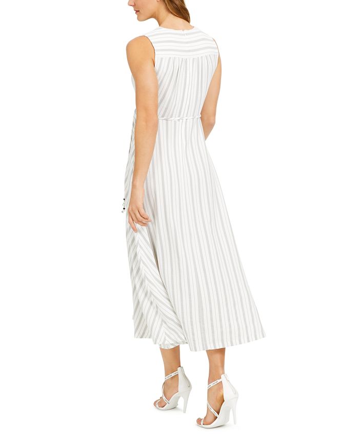 Calvin Klein Faux-Wrap Striped A-Line Maxi Dress & Reviews - Dresses ...