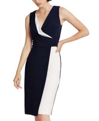 ralph lauren two tone jersey dress