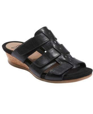 low wedge slide sandals
