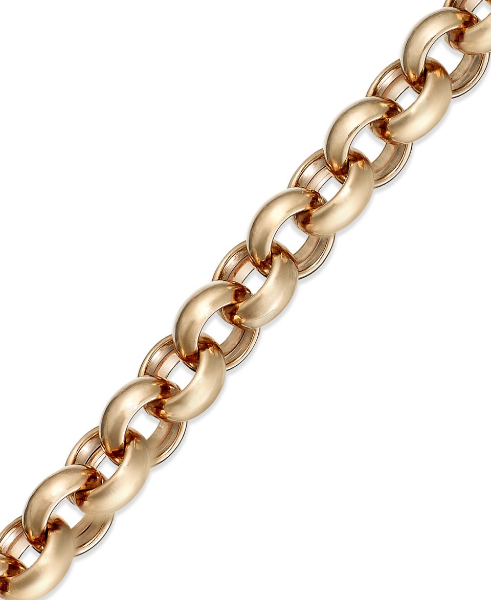 Bronzarte Rolo Chain Bracelet in 18k Rose Gold over Bronze   Bracelets