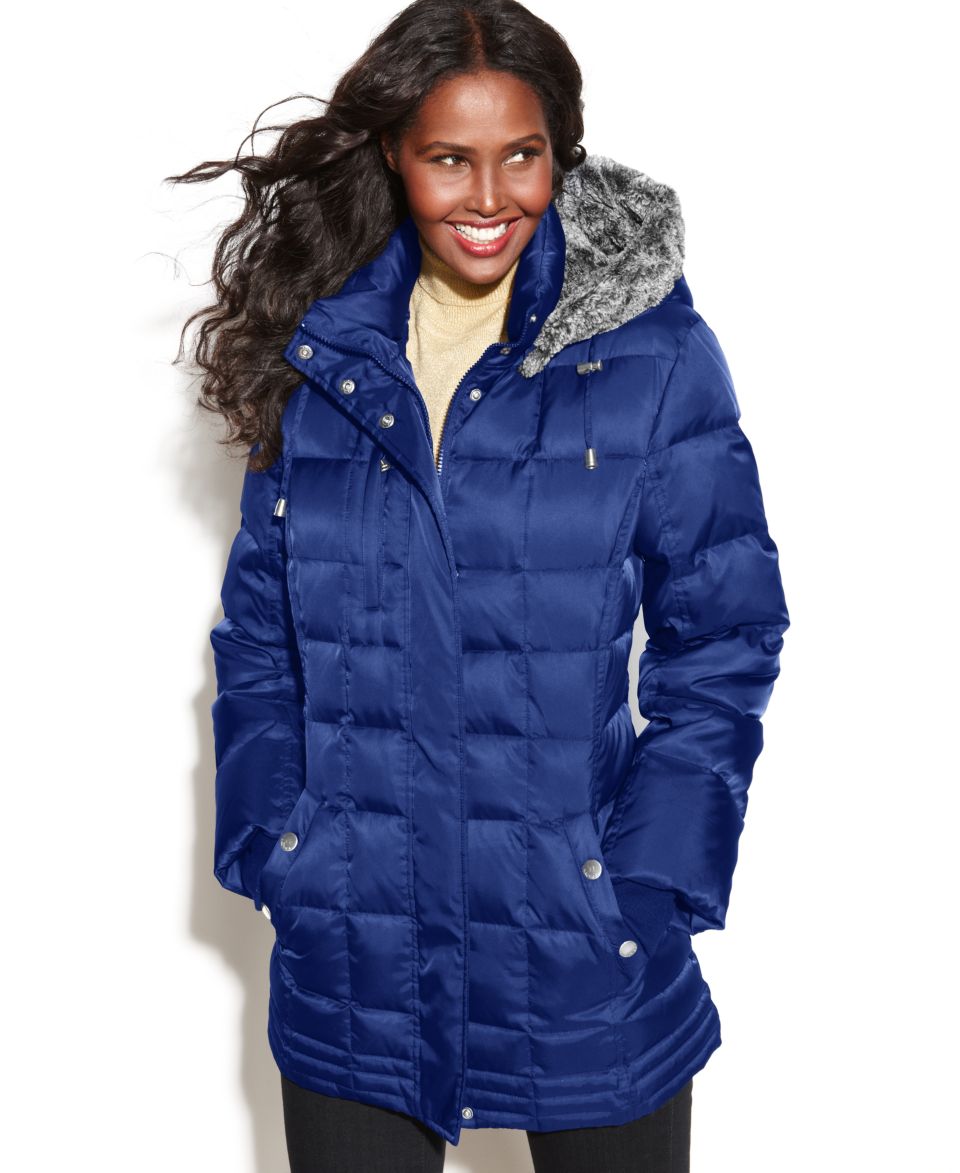 Nautica Hooded Faux Fur Quilted Puffer Coat   Coats   Women