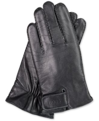 Hugo Boss Gloves, Leather Wool-Blend 
