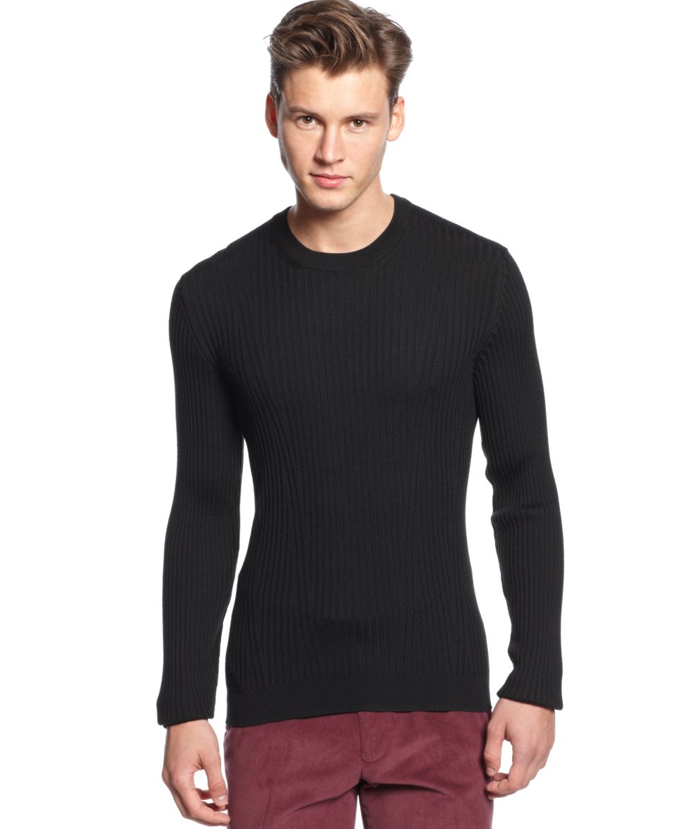 HUGO Sweater, Long Sleeve Crew Neck Smudon Sweater   Sweaters   Men