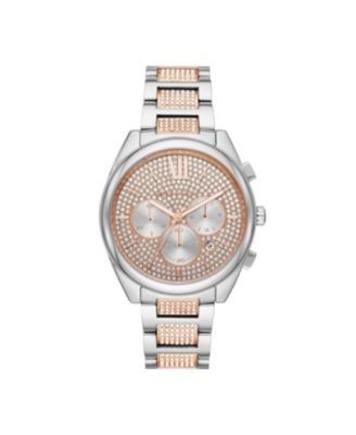 Женские часы Janelle от Michael Kors с двухцветным браслетом Pavé Glitz, 42 мм, MK7098