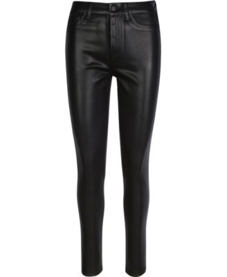 7 for all mankind black coated skinny jeans