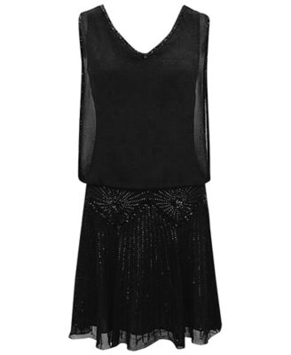 j kara black beaded dress