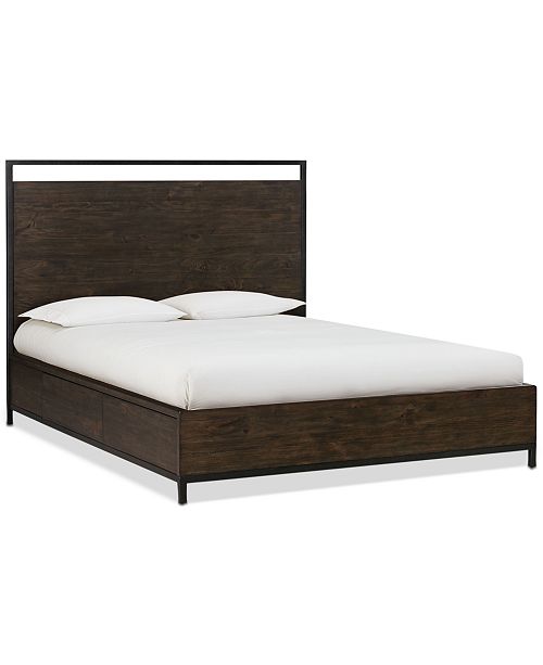 Furniture Gatlin Brown Queen Platform Storage Bed Created For Macy S Reviews Furniture Macy S