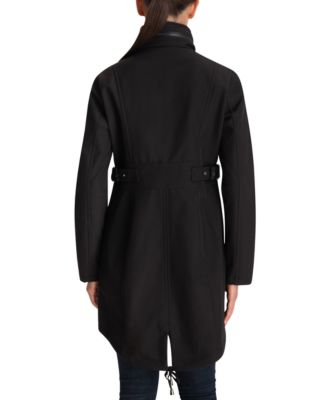 michael kors petite faux fur trim hooded coat