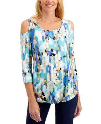 macys womens cold shoulder tops