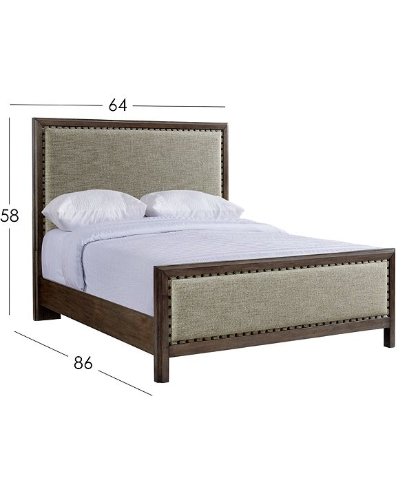 Furniture Parker Mocha Upholstered Queen Bed, Created for Macy&#39;s & Reviews - Furniture - Macy&#39;s